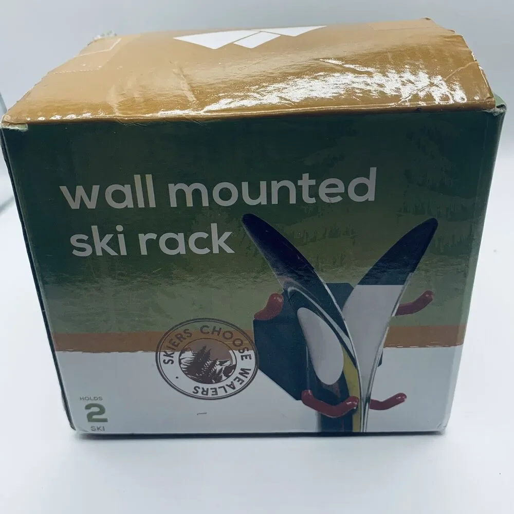Ski Storage Rack Steel Home/Garage Skis Mount For Wall By Wealers (2 Pk)